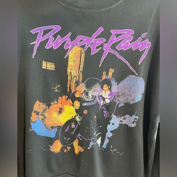 DAYDREAMER Prince Purple Rain cropped long sleeve graphic print tee Small. NWT - Picture 5 of 8